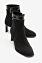 Women's High Heeled Ankle Boots Vegan Leather Isaline Suede Black - 2