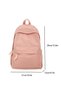Pink Plain Backpack - 6
