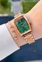 Dial Green Strap Rose Color 24 mm Women's Wristwatch with Gift Packaging