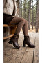 Women's Leather Look Large Buckle Thick Heeled Casual Boots - 5