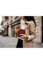 Women's Zippered Brown Leather Wallet Mini Size Daily Use - - 2