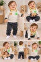 Baby Boy Striped Polo Collar 2-Piece Set - 3