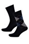 Men's Seamless Diamond Pattern Ultra Soft 2-Piece Bamboo Premium Long Socks D3775Axns