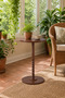 Round Wood Side Table Rustic Brown Pedestal End Table, Small Accent Nightstand for Living Room, Bedroom or Sofa Side - 4