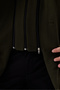 Bergamo Men's Khaki Hooded Thick Stand Collar Cashmere Coat with Zipper Regular Fit - 4