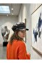 Chain Detailed Black Leather Cap Hat Women's Winter Newsboy Hat Faux Leather Stylish Cap Model - 2