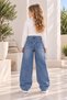 Girls' Star Printed Blue Denim Pants (Baggy Style) - 4
