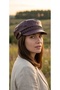 Chain Detailed Black Leather Cap Hat Women's Winter Newsboy Hat Faux Leather Stylish Cap Model - 5