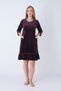 Women's Cotton Velvet Zipper Pocket Lace Long Sleeve Dress / Purple 3723 - 2