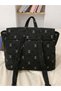 Black X Pattern Backpack - 3