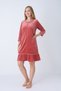 Women's Cotton Velvet Zipper Pocket Lace Long Sleeve Dress / Tile 3723 - 3