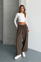 Women's Plaid Shalwar Trousers with Pockets 100% Cotton - 2