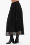 Women's Pleated Detailed Design Long Skirt with Elastic Waist and Lining - 2