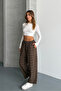 Women's Plaid Shalwar Trousers with Pockets 100% Cotton - 5