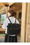 Black X Pattern Backpack - 6
