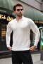 White Polo Collar Slim Fit Men's Knitwear Sweater E7527