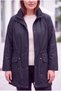 Zebra Lining Detailed Plus Size Cotton Trench Coat Black - 4