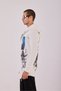 Men's White Chinese Printed Sharddon Poncho - 3
