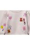 Simit Yaka Teddy Bear Printed Sweatshirt/Elastic Waist Sweatpants 3-Strap Set - 4
