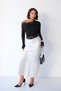 Women's Black Lace Detailed One-Shoulder Asymmetrical Collar Long Sleeve Fit Blouse - 4