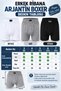 Men's Argentina Boxer 100% Cotton Ribbed (Tutku Authorized Seller) Non-Squeezing Leg 3 Pieces – Black - 4