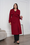 Women's Windbreaker Detailed Belted Double-Breasted Buttoned Lined Long Cashmere Coat - 5