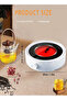 Electric Mini Coffee Pot Warmer Portable 800W Ceramic Stove Round Hot Plate Countertop Burner for Boiling Water Tea Coffee (Black Stove Electric) - 8