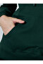 Dark Green Embroidered Slogan Regular Fit Hoodie - 4
