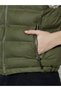 Olive Green Solid High Neck Short Padded Gilets - 4