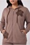 Double Cotton Plus Size Tracksuit Set Mink - 2
