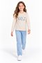 14009-26 Girl's Floral You Printed Seasonal Combed Cotton Sweatshirt - 2
