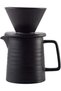طقم صنع القهوة بالتقطير، أداة تقطير V60 وقارورة من السيراميك الأسود الفاخر، لـ 1-2 كوب قهوة منزلية مفلترة