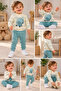 Baby Boy Broccoli Patterned 2-Piece Set – Crew Neck Sweatshirt and Jogger Sweatpants - 3