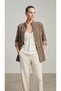 Gold Button Detailed Hakim Collar Velvet Military Jacket