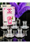12 Piece Crystal Cut Tea Set for 6 People – Glass Tea Cup and Saucer Set - Gold - Silver - Simple - 2