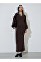Brown Knit Top with White Trim - 2