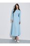 Women Button Placket Plain Maxi Dress