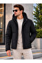 Water and Windproof Men's Black Hooded Quilted Lined Winter Coat.Casual - 3