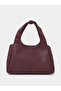 Burgundy Buckle Strap Detail Shoulder Bag - 4