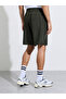 Olive Green Solid Regular Fit Zip Pocket Active Shorts - 5