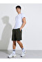 Olive Green Solid Regular Fit Zip Pocket Active Shorts - 2
