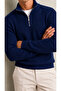 Men's Half Zipper Mock Neck Corded Fabric Slim Fit Knitwear Sweater - 2