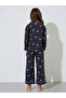 Girls Black Flamingo Print Shirt and Pants Pyjama Set - 5