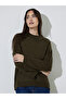 Olive Green Oversized Knit Sweater - 3
