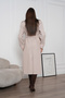 Women's Windbreaker Detailed Belted Double-Breasted Buttoned Lined Long Cashmere Coat - 8