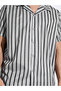 Grey Striped Short Sleeves Shirt and Shorts Pyjama Set - 3