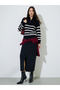 Black Striped Half-Zip Regular Fit Sweater - 2