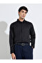 Black Solid Long Sleeves Satin Slim Fit Shirt - 5