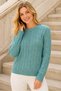 Women's Long Sleeve Round Neck Hair Braided Soft Trend Stylish Wonderful Casual Mint Knitwear Sweater - 5