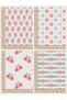 100% Cotton Fabric Panel Set 5 Different Patterns 30X60 cm – Cross-Stitch Embroidery Look Floral Pattern, in Red and Green Tones - 6